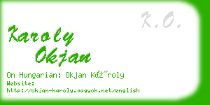 karoly okjan business card